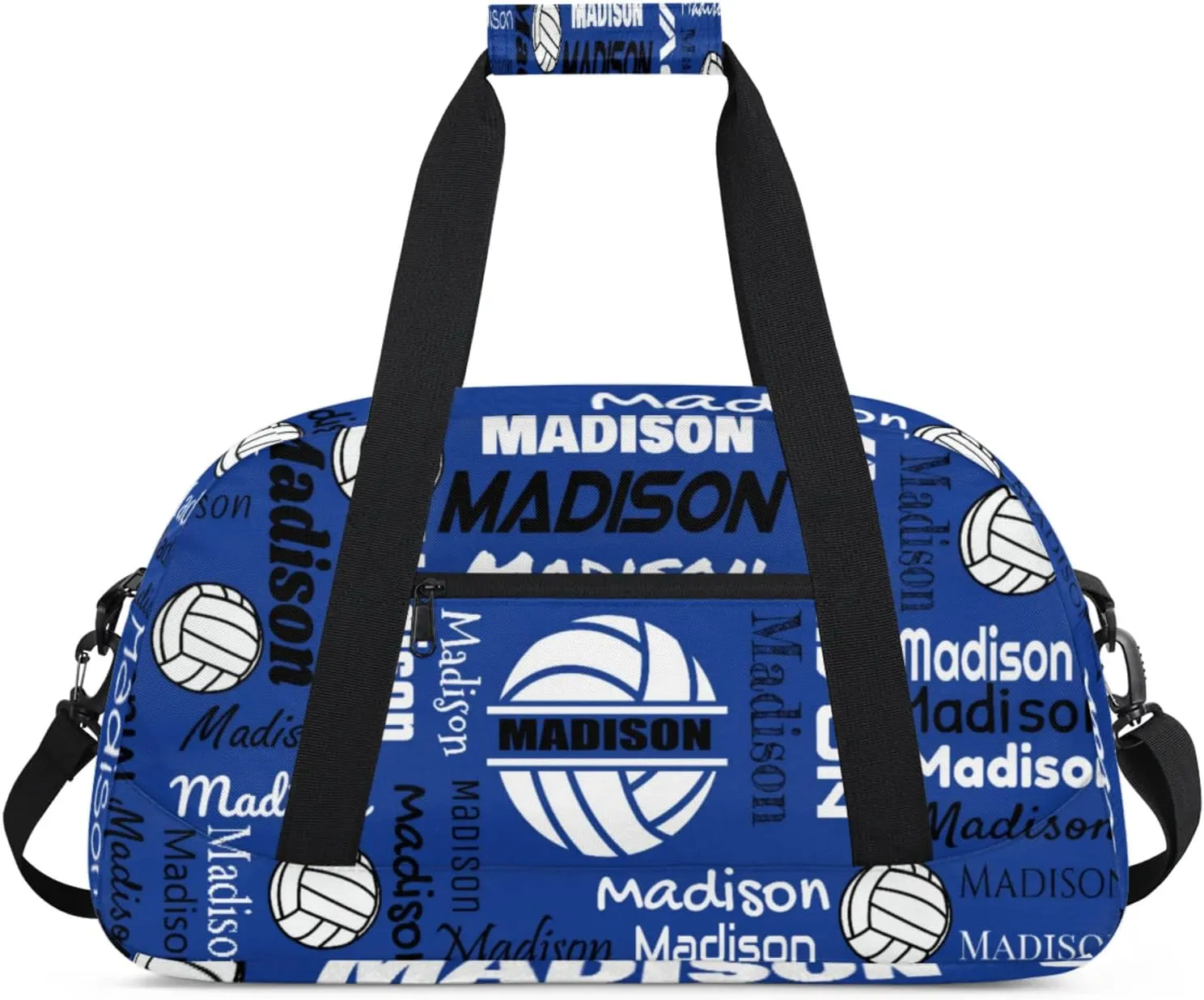 Custom Volleyball Gym Bag Duffel Bag for Women Men, Personalized Name Sport Bag Customized Overnight Bags Travel Weekender Bag, Cobalt Blue