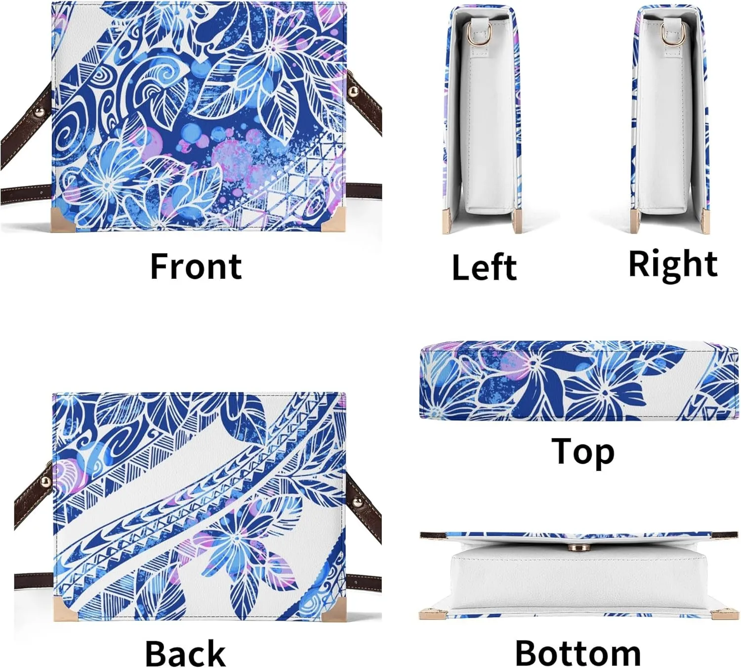 Custom Wholesale Book Storage Bag Polynesian Print Samoan Tribal Women'S Crossbody Bag Casual Party Women'S Bag