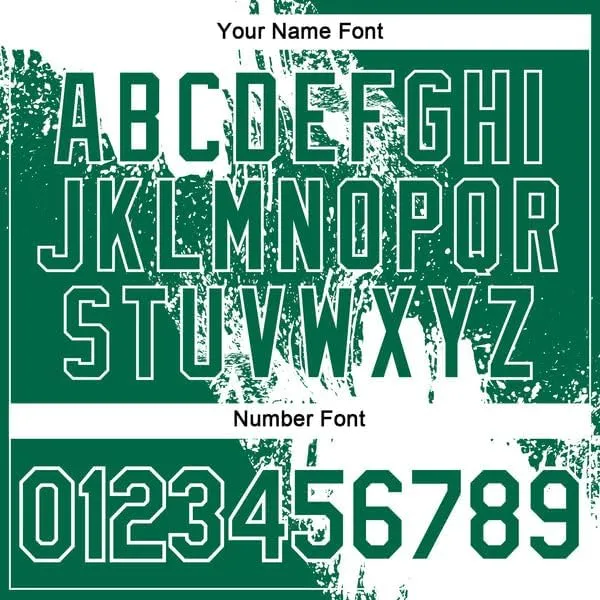 Customizable Team Name, Custom Jersey, White Kelly Green 3D Pattern Design Abstract Brush Stroke