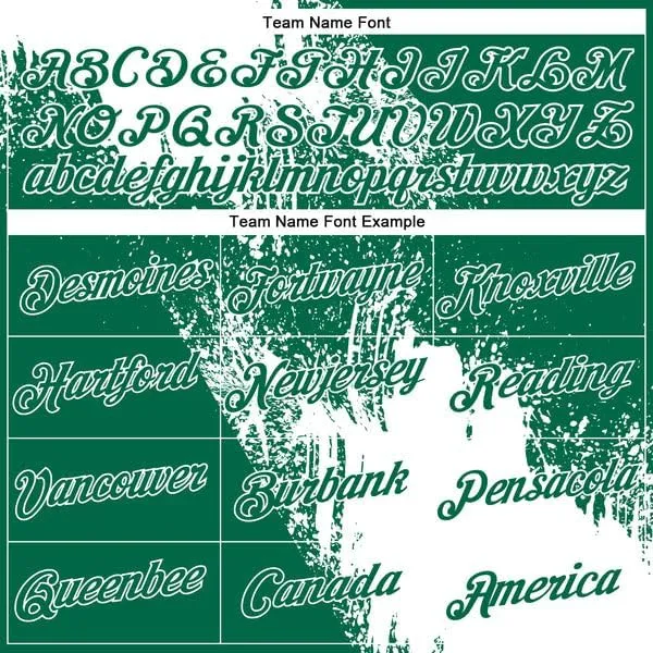 Customizable Team Name, Custom Jersey, White Kelly Green 3D Pattern Design Abstract Brush Stroke