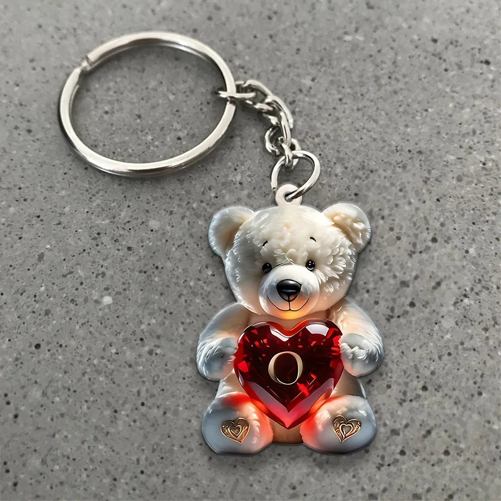 Cute Bear Letter - Personalized Kid Keychain