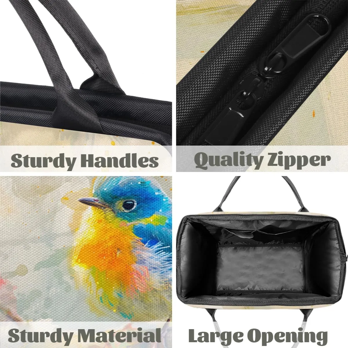 Cute Oil Painting Bird Weekender Overnight Bag for Women Waterproof Carry On Travel Duffle Bags with Pocket Lightweight Sports Gym Tote Bag Large Luggage Workout Personal Item Hospital Bags