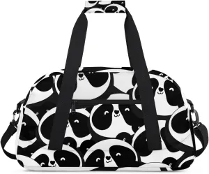 Cute Panda Animal Boys Girls Gym Bag Dance Perform Training Duffel Bags Weekender Carry-On Tote Luggage Bag Ideal for School Practice or Overnight Trips