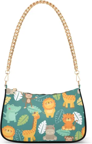 Cute Print Colorful Small Cute Purse Hobo Clutch Bag Women Vintage Handbags Chain Ladies Shoulder Bag