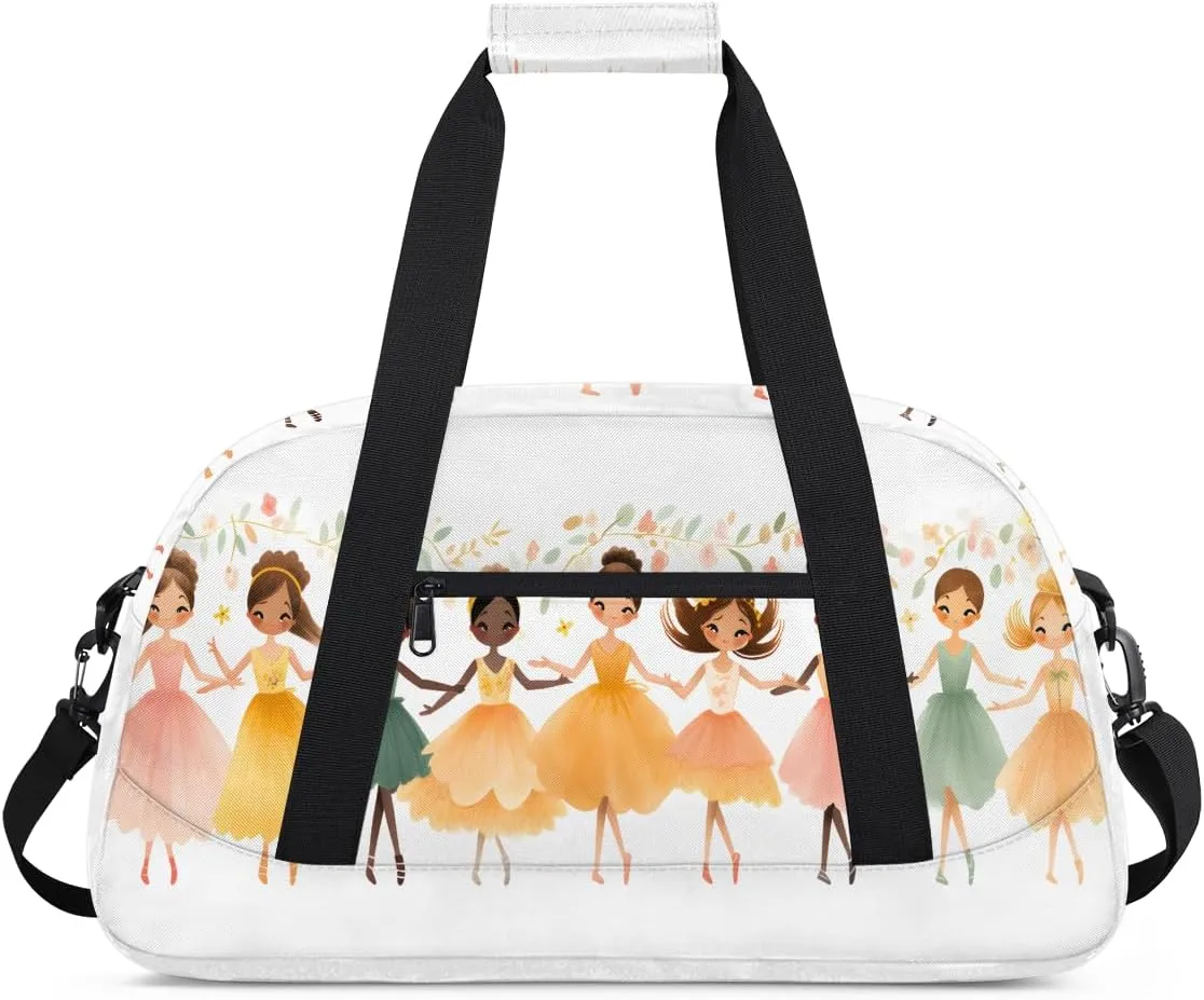 CuteLittle Girl Kids Overnighter Duffel Bags for Boys, Carry-On Size Sports Gym Bag with Front Zipper Pocket for School Practice or Overnight Travel Weekender Sleepover Tote Bag