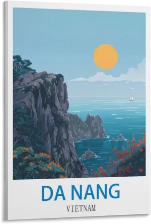 Da Nang Vietnam Vintage Travel Posters 24x36inch(60x90cm) Decorative Painting Canvas Wall Posters And Art Picture Print Modern Family Bedroom Decor Posters