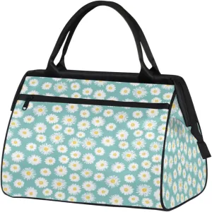 Daisy Naive Blue Weekender Bags for Women 25L Small Travel Duffel Bag Teen Girl Overnight Tote Bags Ladies Gym Duffle Carry On Bag