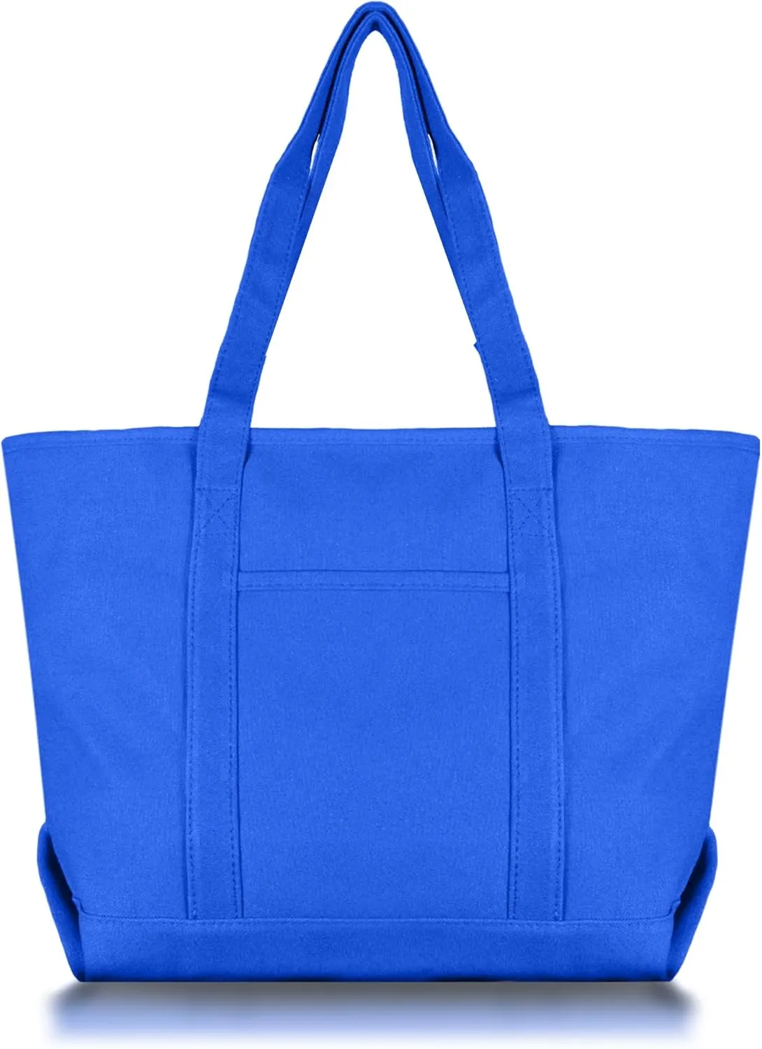 DALIX Womens 23" Deluxe 24 oz. Cotton Canvas Tote Bag Zippered in Royal Blue