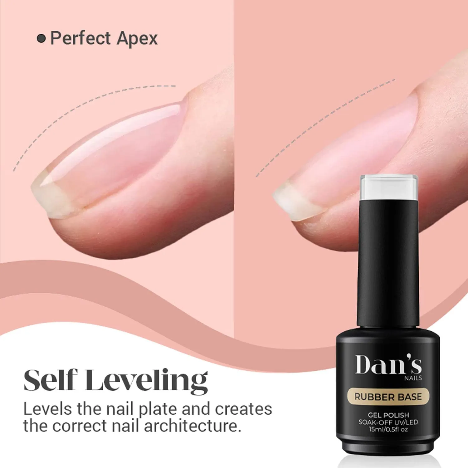 Dan's Nails – Rubber Base Gel Coat Set | Soak off UV/LED Lamp (Crystal Diamonds Trio)