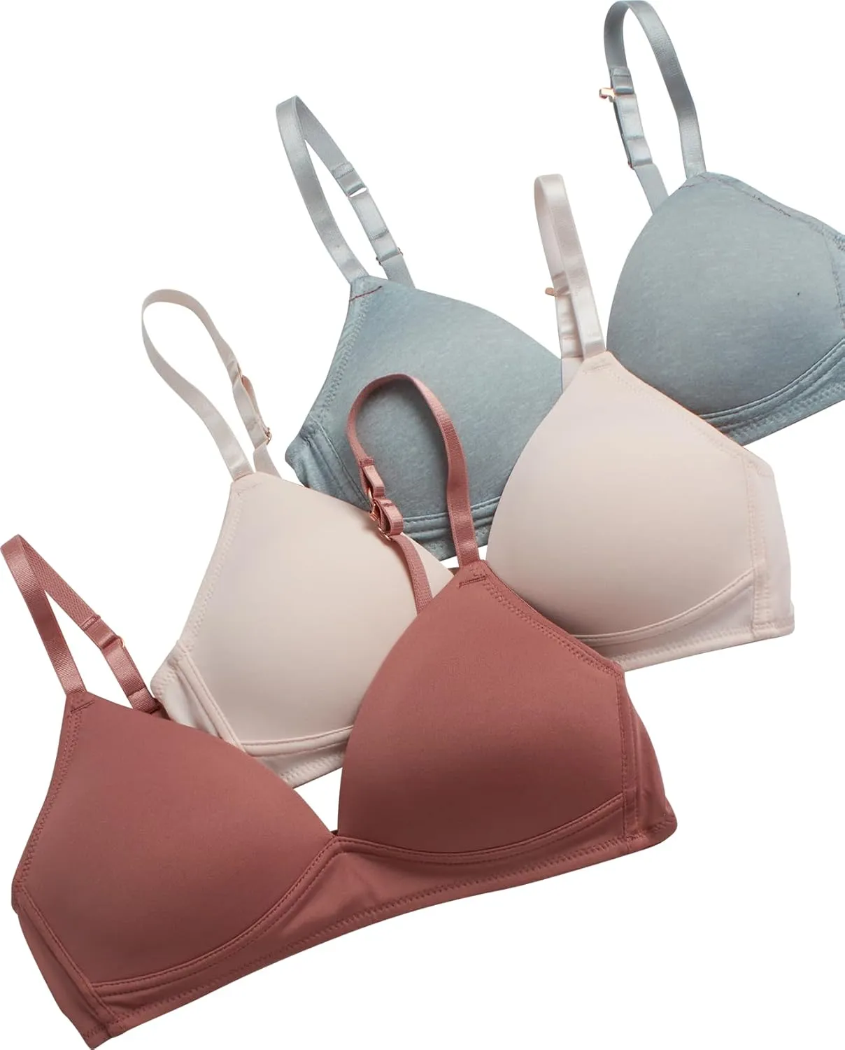 Danskin Girls' Wirefree Microfiber Molded Cup Training Bra, Multipack