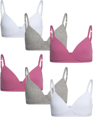 Danskin Girls' Wirefree Microfiber Molded Cup Training Bra, Multipack