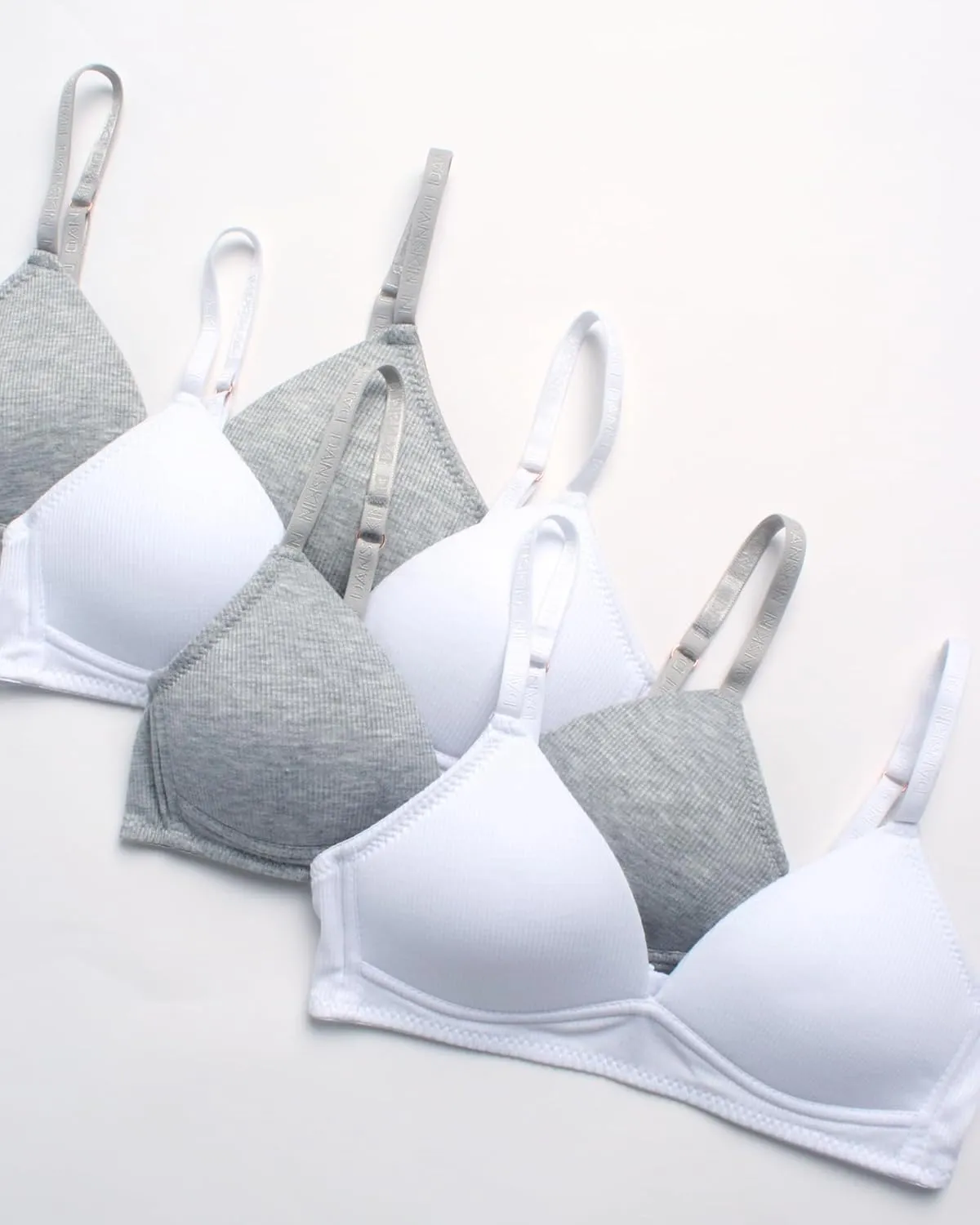 Danskin Girls' Wireless Molded Cup BraTraining Bra, 4 Pack