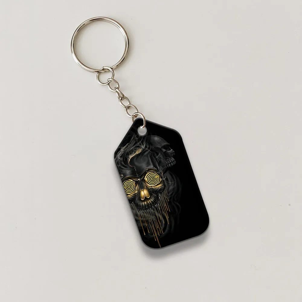 Darts Skull Shut Up and Throw Keychain For Darts Player