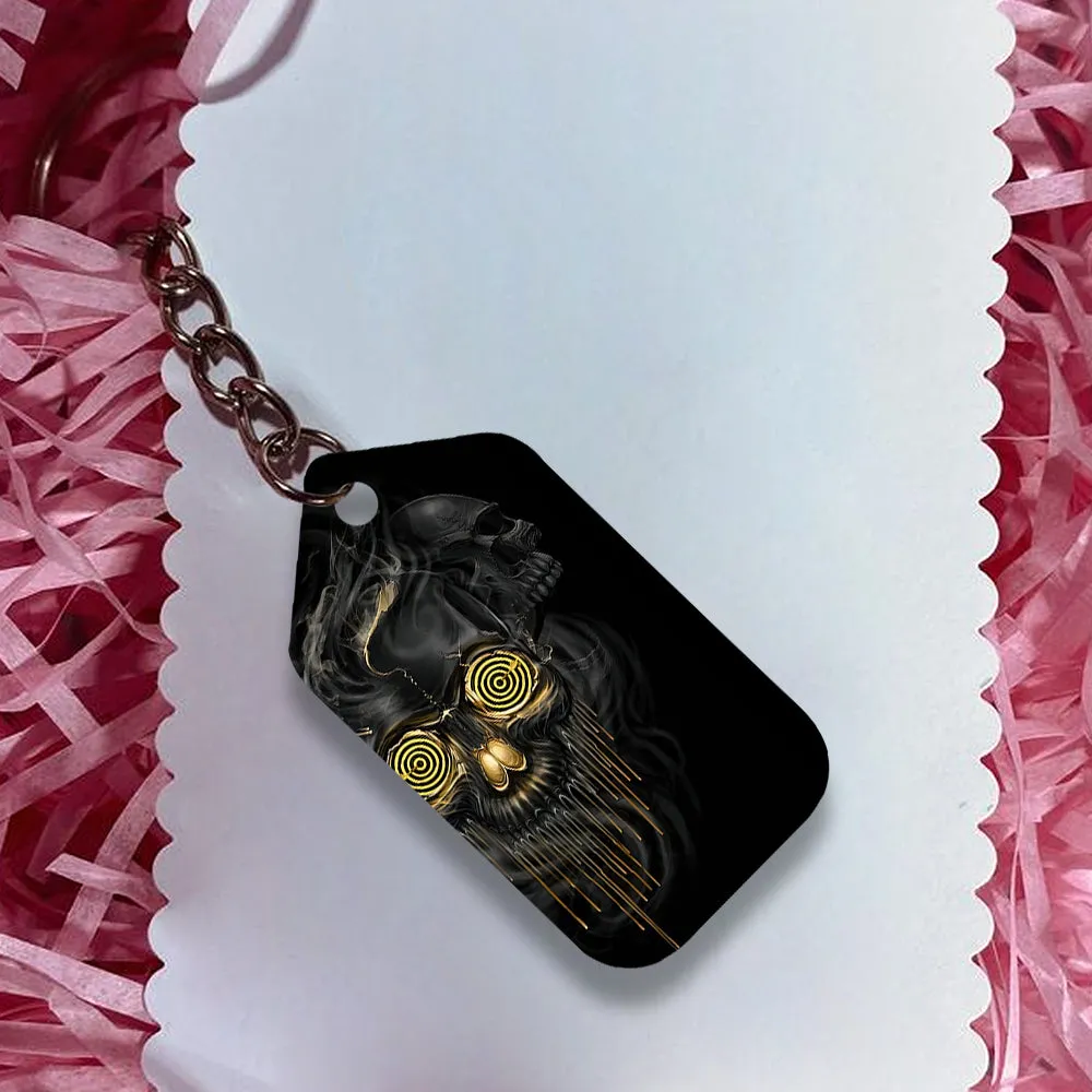 Darts Skull Shut Up and Throw Keychain For Darts Player