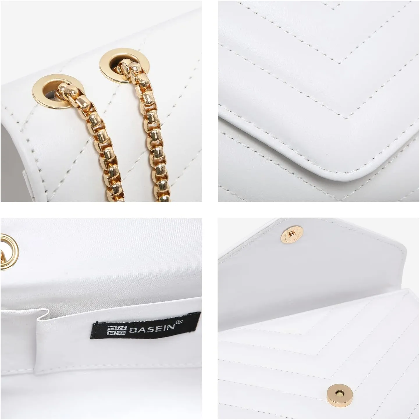 Dasein Women Small Quilted Crossbody Bags Stylish Designer Evening Bag Clutch Purses and Handbags with Chain Shoulder Strap