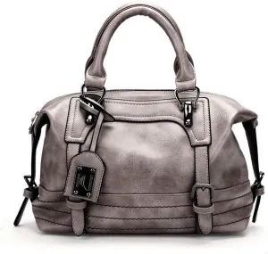 Dayfine Women's Retro Handbag Oil Wax Leather Temperament Pendant Shopping Bag