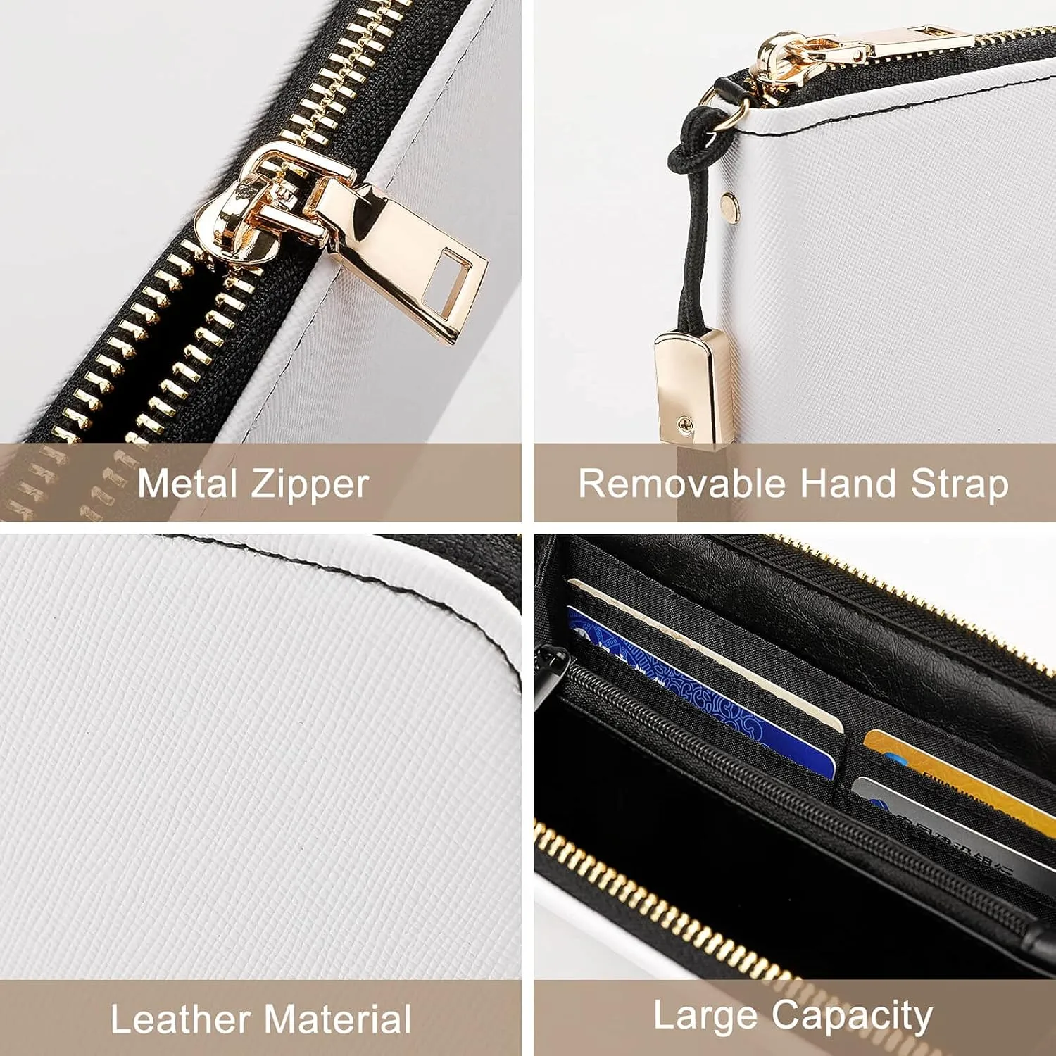 Deer Leopard Pattern Women's Leather Long Large Capacity Wallet Clutch Wallet with Hand Strap, 20x10.5cm, style-18-3