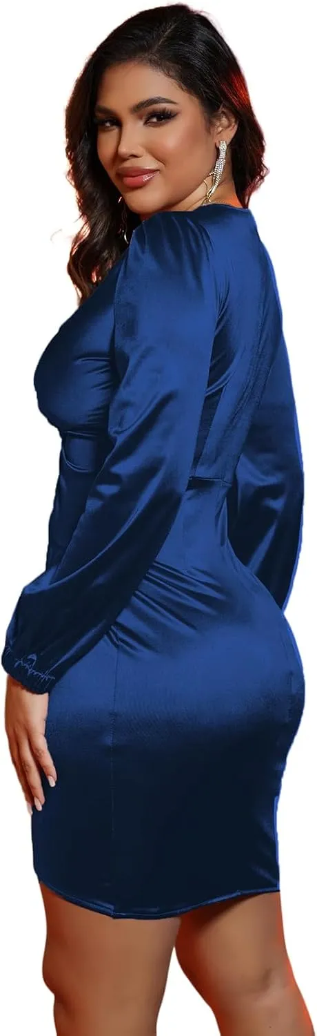 DeftSharp Womens Ruched Formal Bodycon Zipper Graduation Dresses-Elegant Cocktail Party Wedding Midi Dress