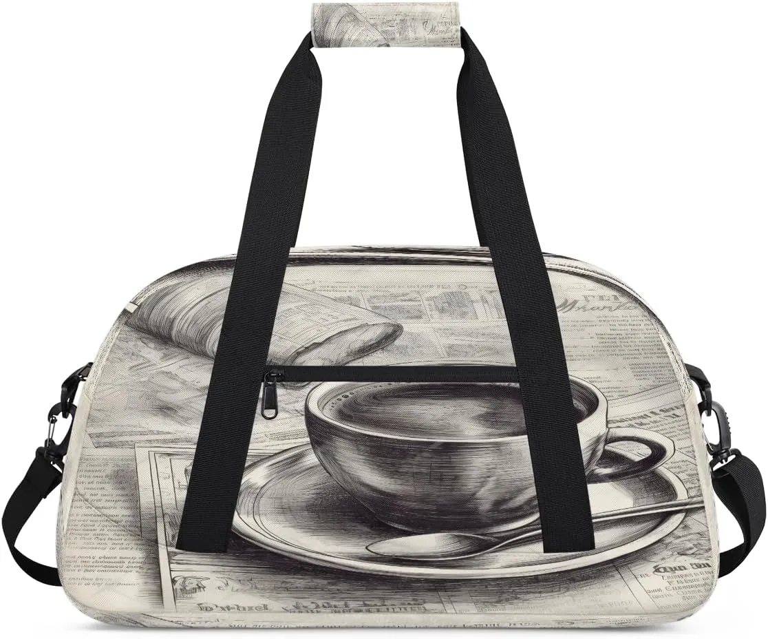 Delicious Coffee Kids Overnighter Duffel Bags for Boys, Carry-On Size Sports Gym Bag with Front Zipper Pocket for School Practice or Overnight Travel Weekender Sleepover Tote Bag