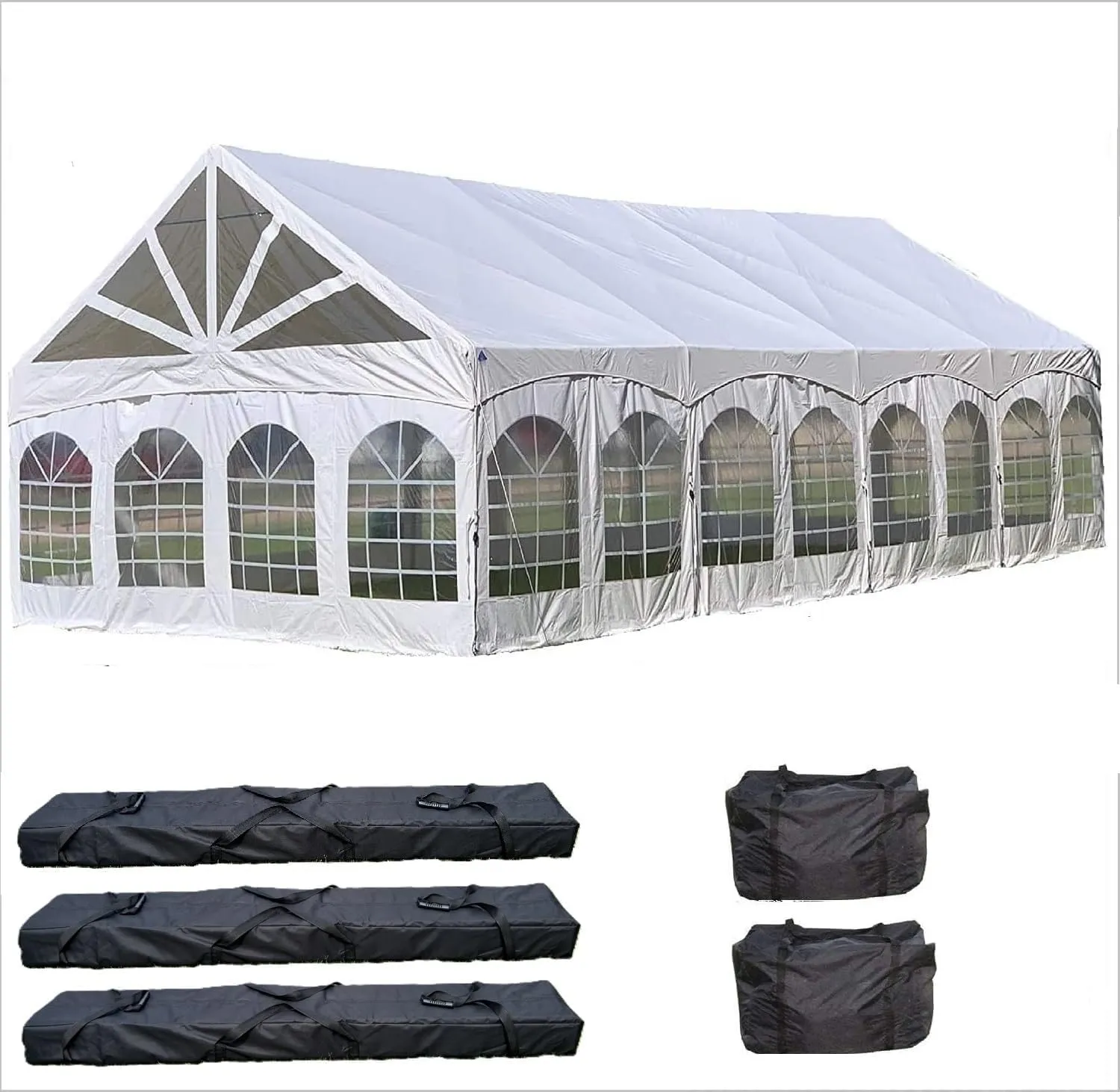 DELTA 40'x20' PE Marquee Party Tent, Tents for Parties, Large Wedding Tent, Carpas para Fiestas,Heavy Duty Canopy, Outdoor Event with Waterproof Top   5 Storage Bags