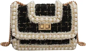 Designer Crossbody Bags for Women Leather Quilted Shoulder Tweed Purses Clucth Small Top Handle Handbag Evening Bags