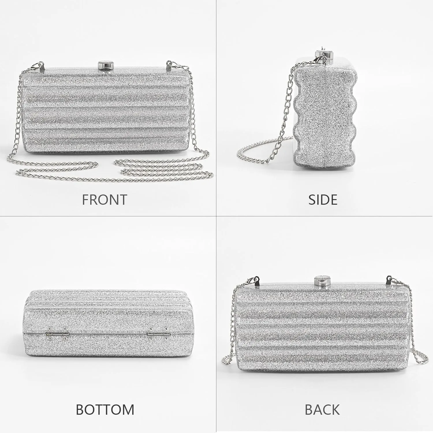 Designer Handbags Clutch Purse, Mini Acrylic Shoulder Clubbing Outfits For Women Evening Clutch Pearl Phone Bag