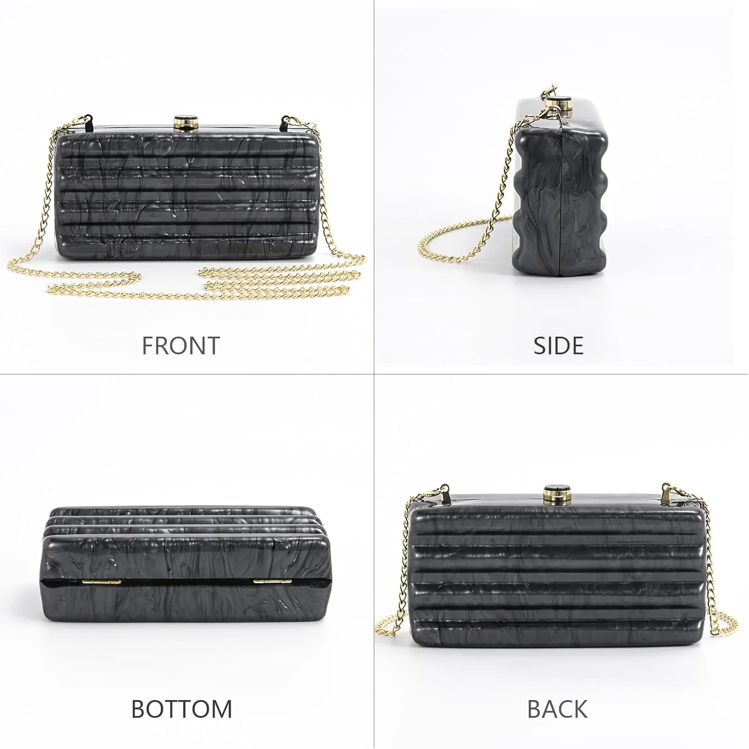Designer Handbags Clutch Purse, Mini Acrylic Shoulder Clubbing Outfits For Women Evening Clutch Pearl Phone Bag