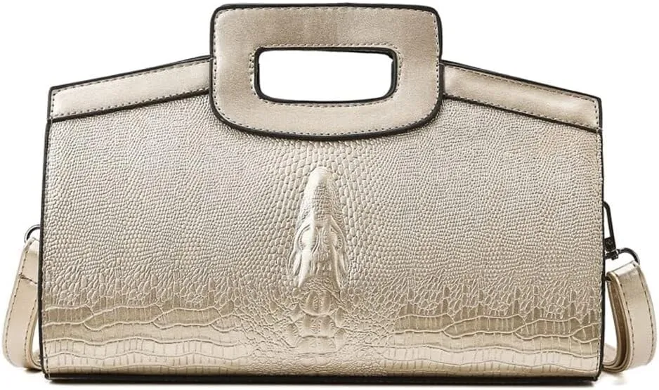 Designer Shoulder Crossbody Purse Crocodile Pattern Leather Clutch Evening for Party Handbag for Women