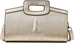 Designer Shoulder Crossbody Purse Crocodile Pattern Leather Clutch Evening for Party Handbag for Women