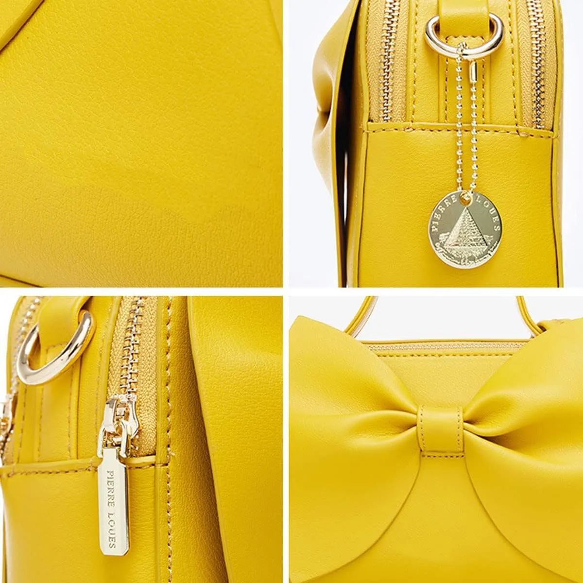 Designer Small Handbags for Women with Top Carry Handle and Cute Bow Knot,Leather Purses and Over-Shoulder Strap