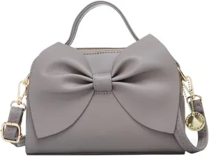 Designer Small Handbags for Women with Top Carry Handle and Cute Bow Knot,Leather Purses and Over-Shoulder Strap