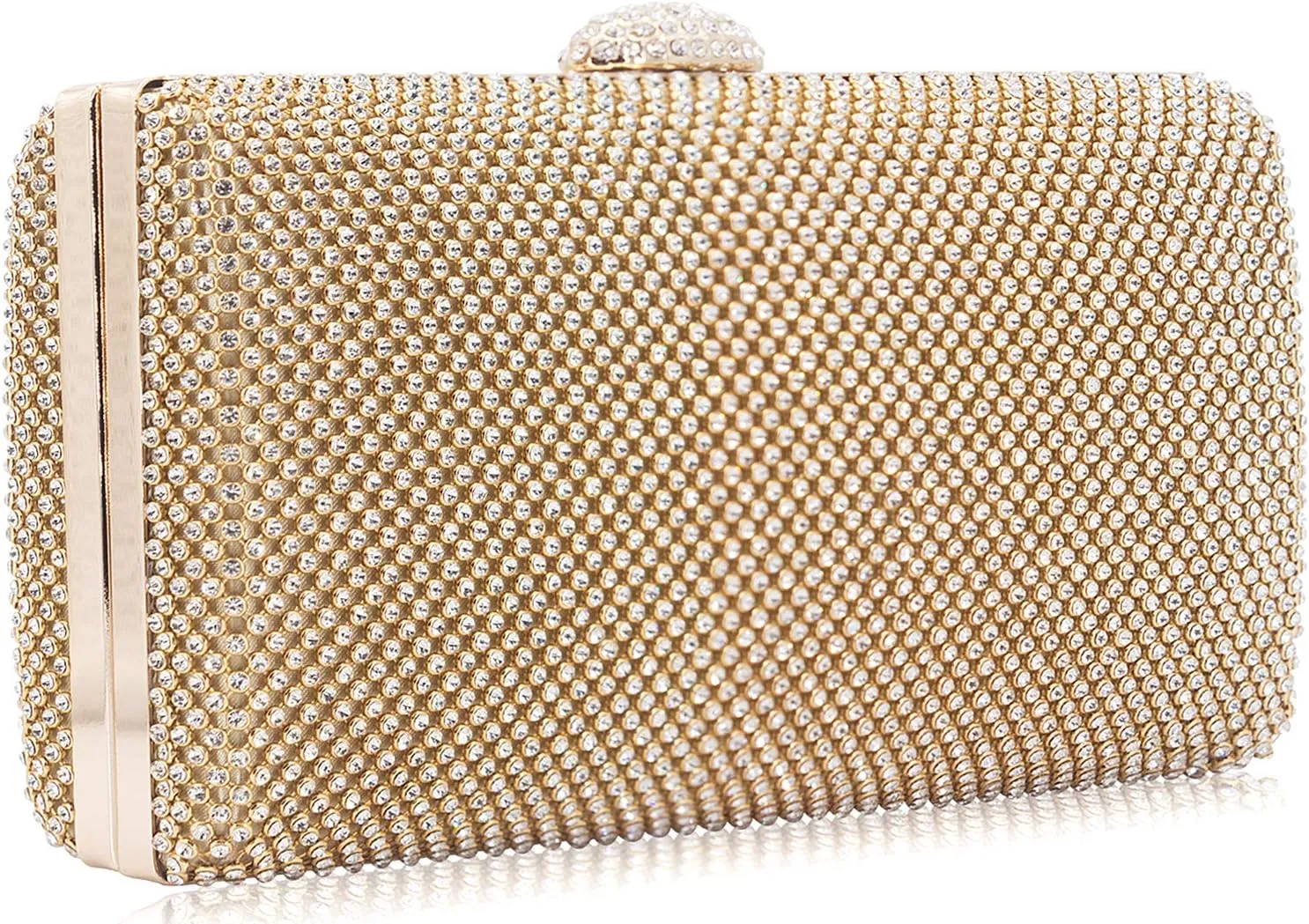 Dexmay Large Rhinestone Purse with Crystal Clasp Evening Clutch Bag Formal Party Handbag