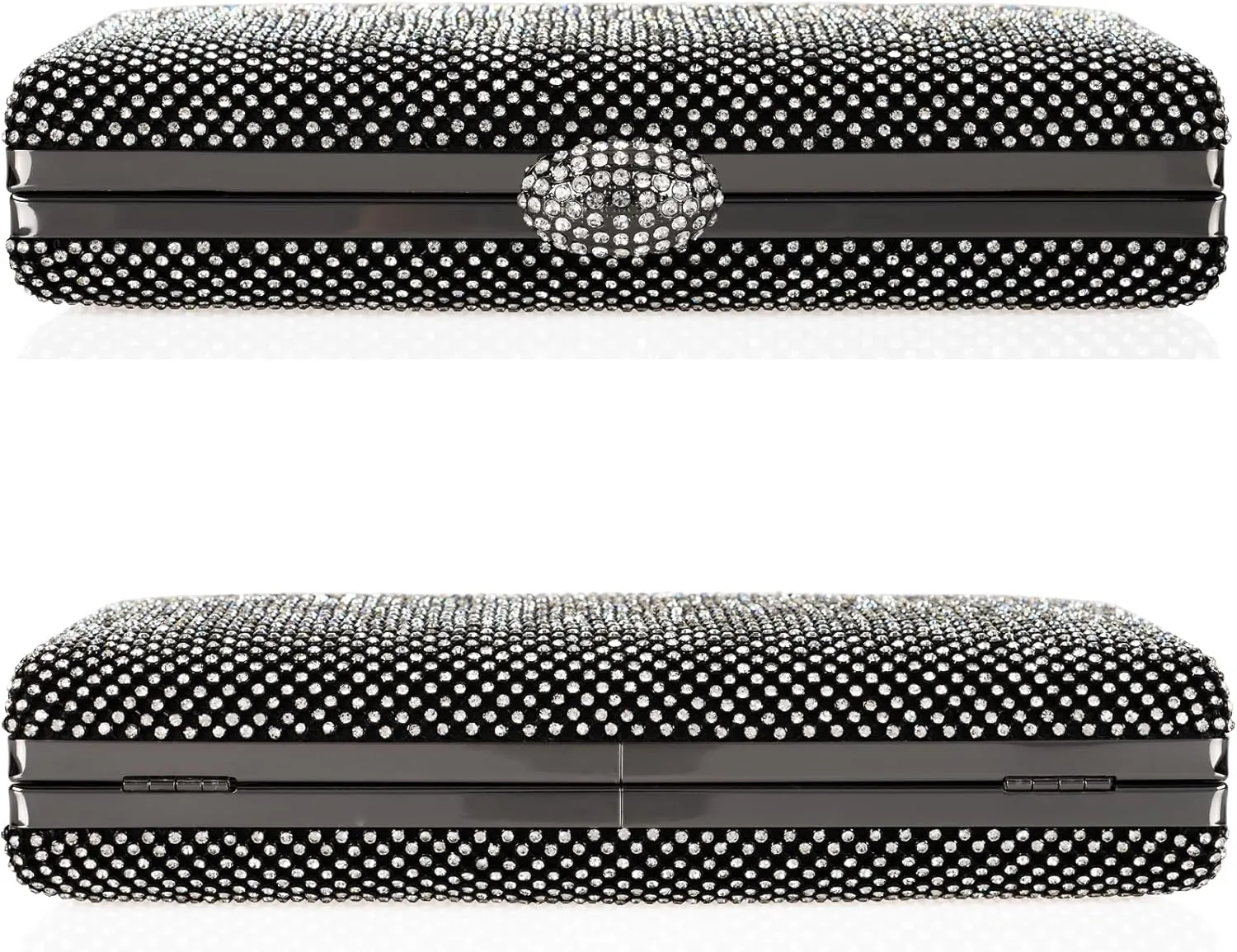 Dexmay Large Rhinestone Purse with Crystal Clasp Evening Clutch Bag Formal Party Handbag