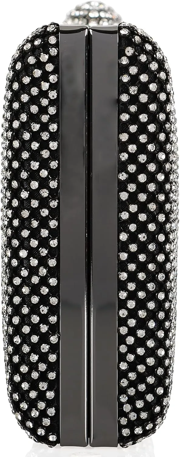 Dexmay Large Rhinestone Purse with Crystal Clasp Evening Clutch Bag Formal Party Handbag