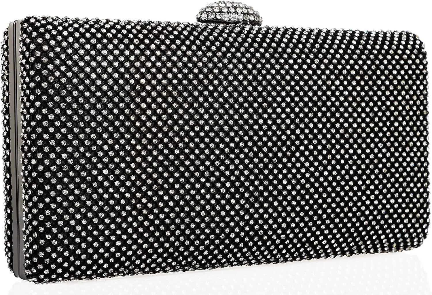 Dexmay Large Rhinestone Purse with Crystal Clasp Evening Clutch Bag Formal Party Handbag