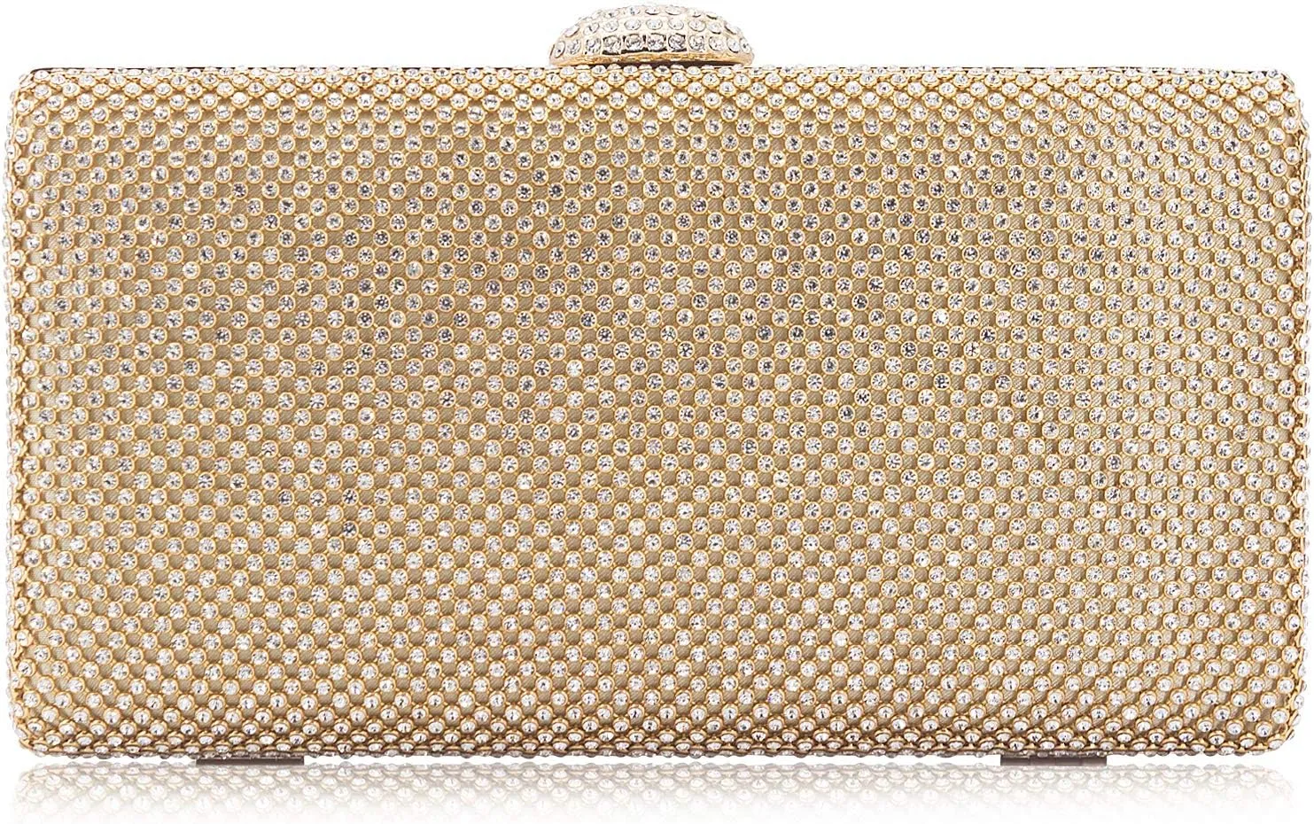 Dexmay Large Rhinestone Purse with Crystal Clasp Evening Clutch Bag Formal Party Handbag