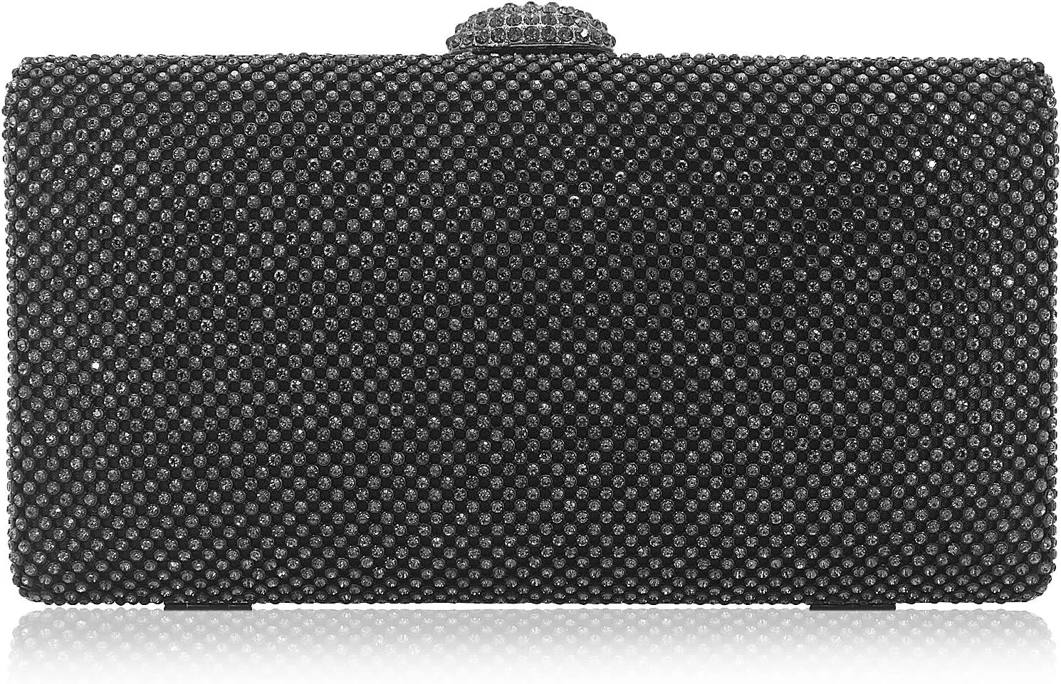 Dexmay Large Rhinestone Purse with Crystal Clasp Evening Clutch Bag Formal Party Handbag