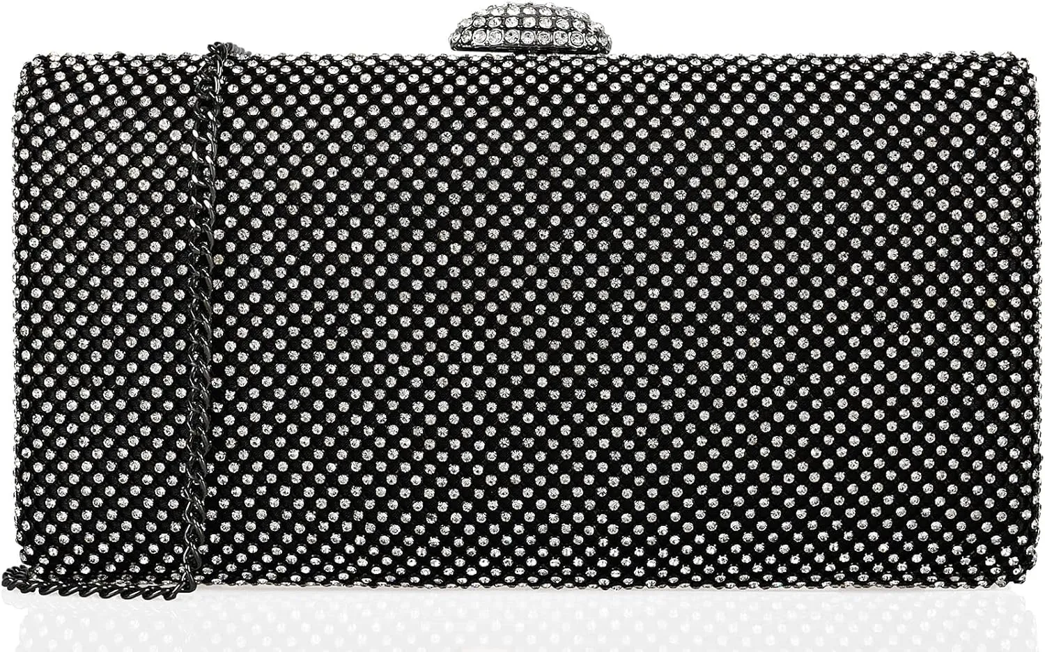 Dexmay Large Rhinestone Purse with Crystal Clasp Evening Clutch Bag Formal Party Handbag