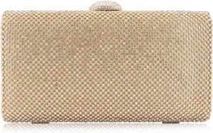 Dexmay Large Rhinestone Purse with Crystal Clasp Evening Clutch Bag Formal Party Handbag