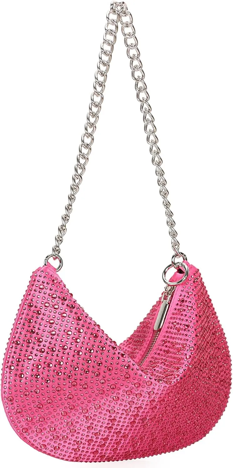 DEXMAY Rhinestone Purse Crystal Women Shoulder Bag Party Evening Clutch Handbag