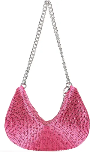 DEXMAY Rhinestone Purse Crystal Women Shoulder Bag Party Evening Clutch Handbag