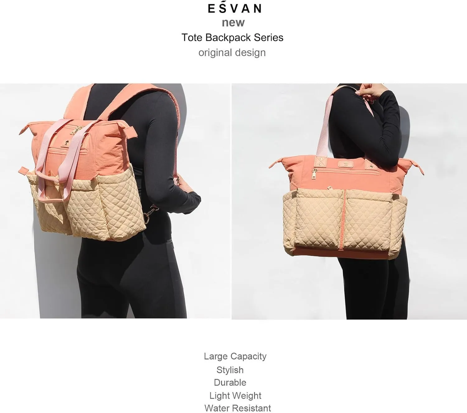 Diaper Tote Bag Totepack Backpack 2 in 1 for Women Multifunctional Large Capacity with Insulated Pockets Travel