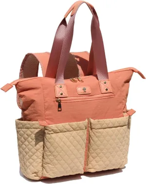 Diaper Tote Bag Totepack Backpack 2 in 1 for Women Multifunctional Large Capacity with Insulated Pockets Travel
