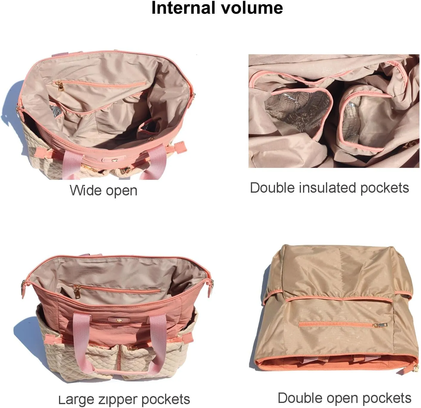 Diaper Tote Bag Totepack Backpack 2 in 1 for Women Multifunctional Large Capacity with Insulated Pockets Travel