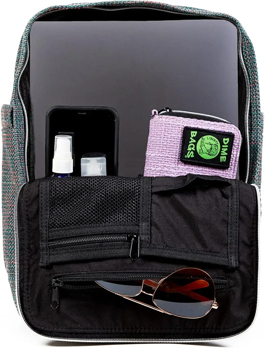 DIME BAGS Extra | Hemp Daypack Backpack | Iconic Silhouette and Tons of Space (Aqua)