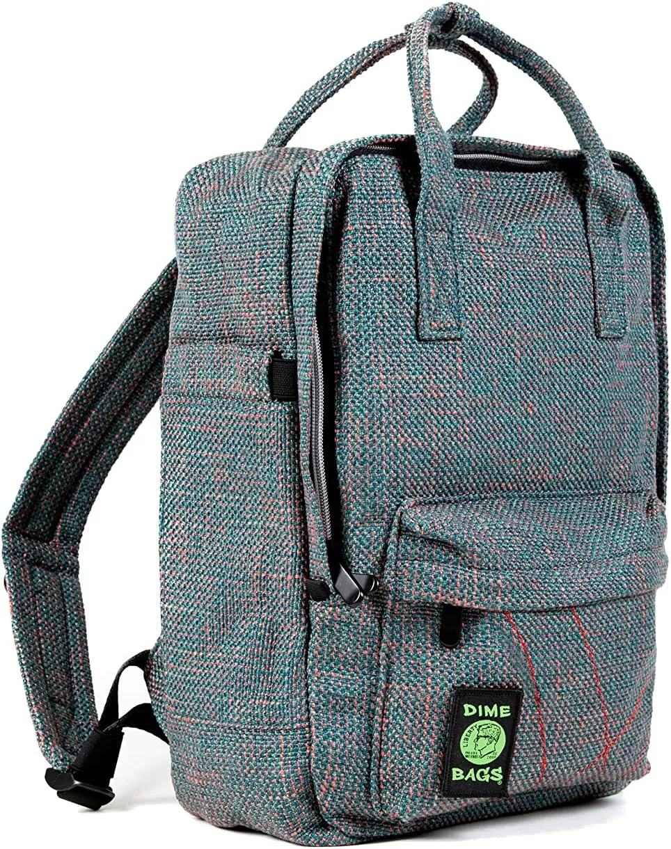 DIME BAGS Extra | Hemp Daypack Backpack | Iconic Silhouette and Tons of Space (Aqua)