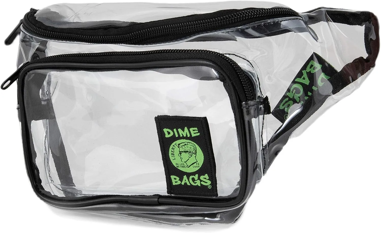 DIME BAGS Party Pack | Festival and Party Fanny Pack | Water-Resistant Waist Bag (Clear)