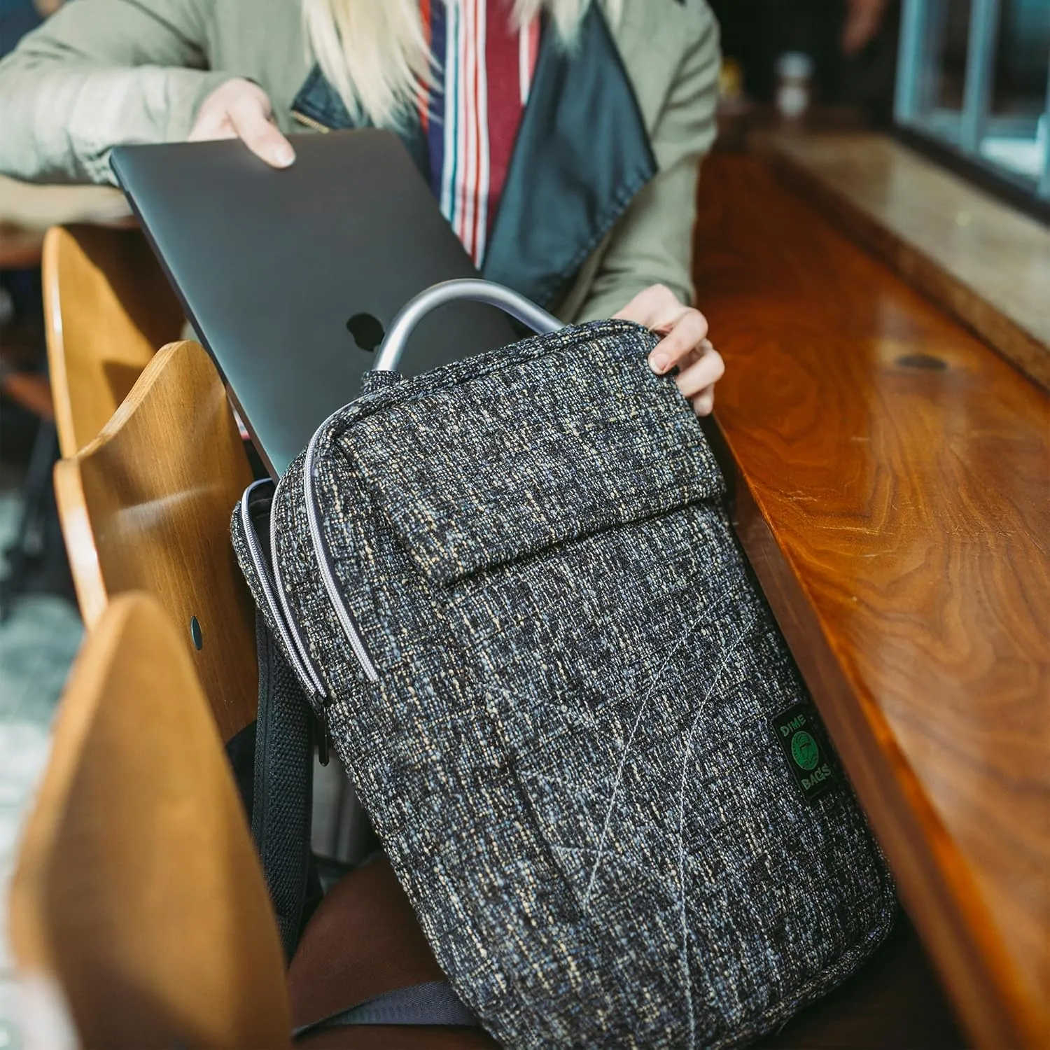 DIME BAGS Slab Bag Hemp Backpack with Padded Laptop Compartment and