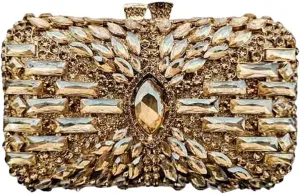 DJBM Women Dazzling Crystal Clutch Handbag Sparkling Deluxe Rhinestone Crossbody Purse for Wedding Party Prom