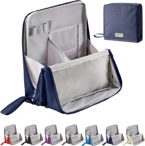Doresty Makeup Bag, Doresty Standing Makeup Bag, Portable, Large Capacity, Vertical Large Opening Waterproof Multifunctional Stand Up Bags With Compartments (B)